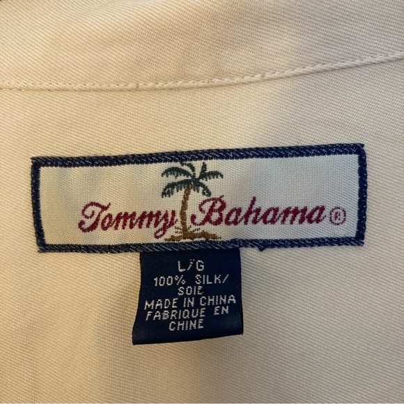 Tommy Bahamas men’s silk shirt yellow size large - Picture 4 of 7